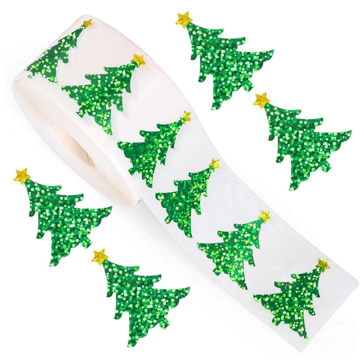 Industrial Green Laser - Rolo de 500 Adesivos de Natal
