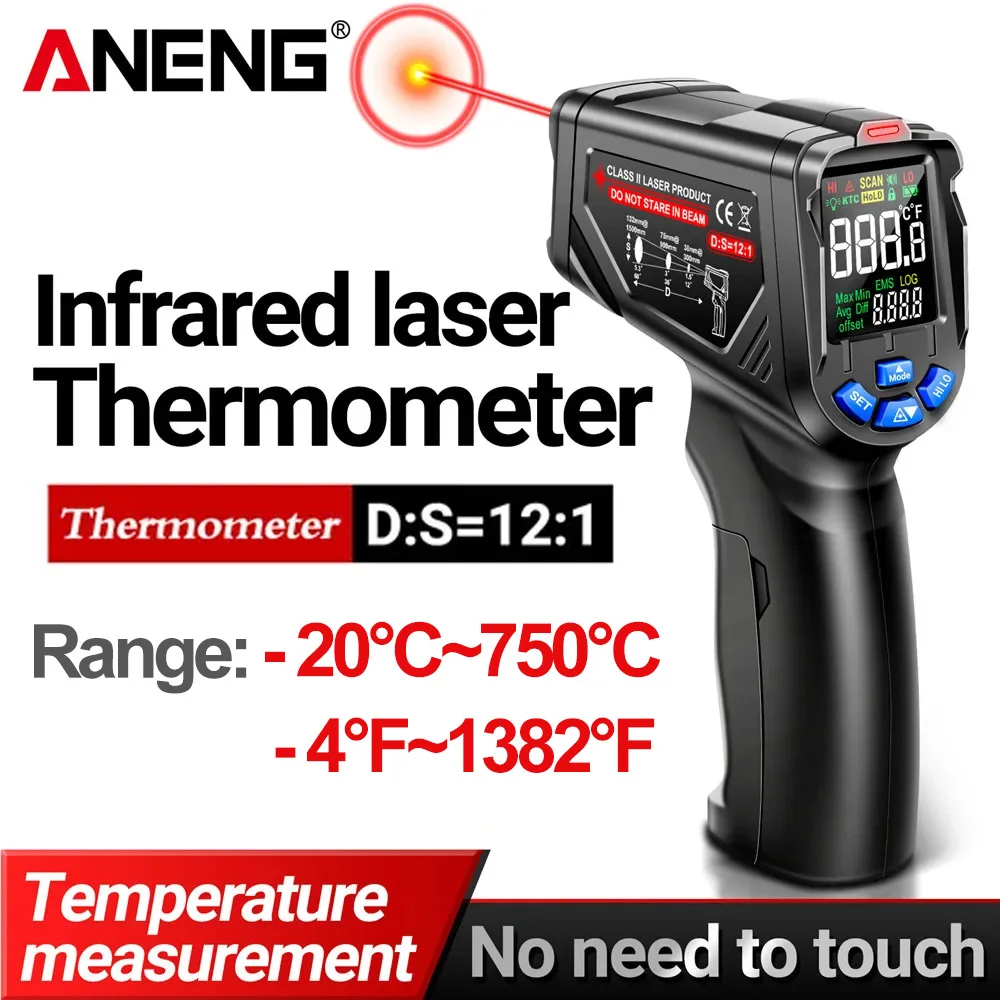 Industrial Laser Thermometer Gun - Termômetro a Laser Infravermelho ANENG TH06