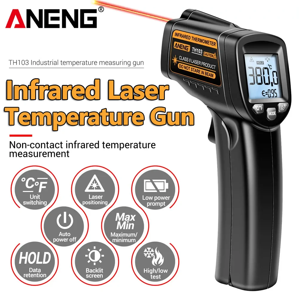 Pistola de Temperatura a Laser - Industrial Laser Thermometer Gun avaliação e preço
